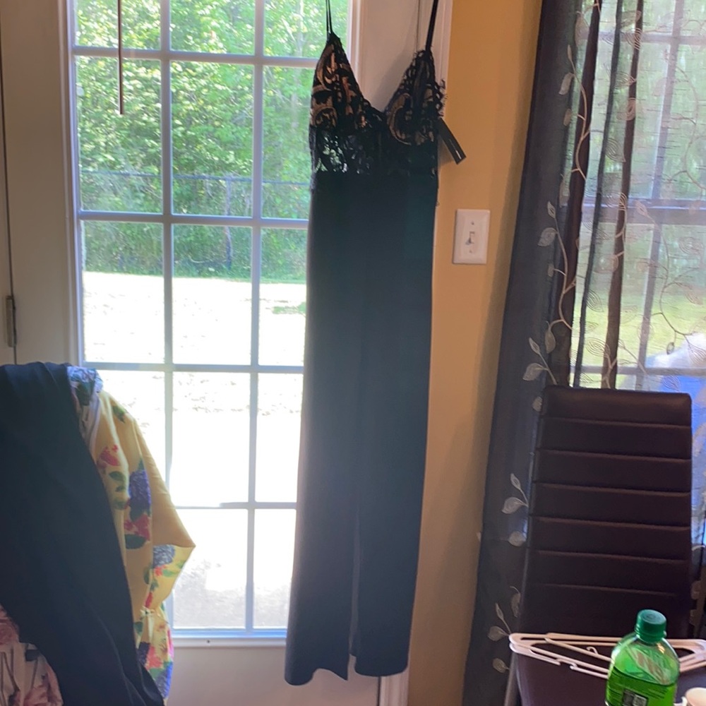 Block summer jumpsuit lace top
